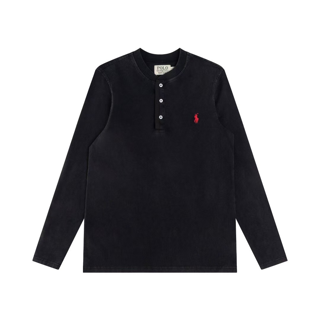 Polo Ralph Lauren Long Sleeve T Shirt Henley Shirt Correct Logo